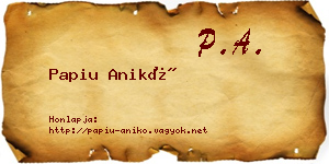 Papiu Anikó névjegykártya